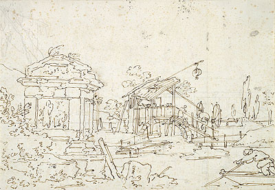 Ein Wasserrad: Studien von Dächern, n.d. | Canaletto