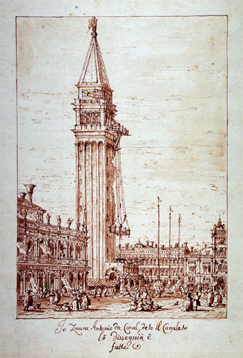Piazzetta with Campanile under Construction, n.d. | Canaletto | Giclée Papier-Kunstdruck