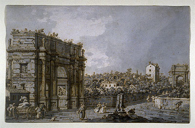View of the Arch of Constantine and Environs, Rome, c.1758/65 | Canaletto | Giclée Paper Art Print