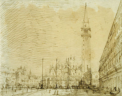 Canaletto | San Marco and the Piazza Looking East, c.1725 | Giclée Paper Art Print