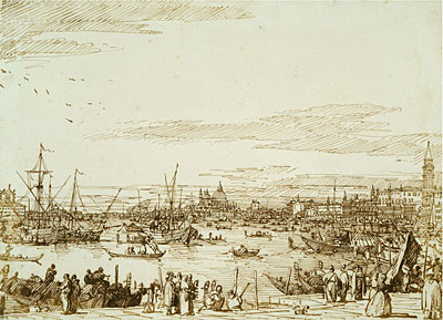 The Bacino Looking West, c.1734 | Canaletto | Giclée Paper Art Print