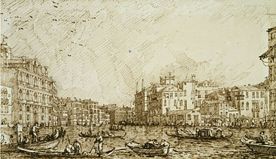 Canaletto | The Lower Bend of the Grand Canal Looking North-West, c.1734 | Giclée Paper Print