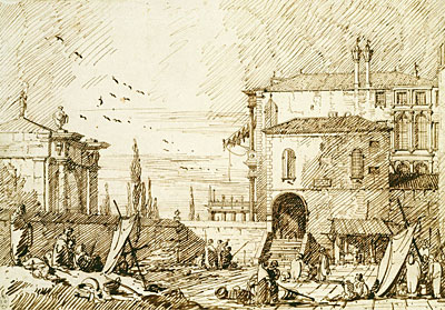 Capriccio of the Fontegheto della Farina, c.1735/40 | Canaletto