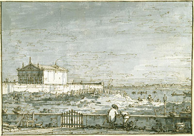 A Pavilion in a Walled Garden, the Lagoon Beyond, c.1740/45 | Canaletto | Giclée Paper Art Print