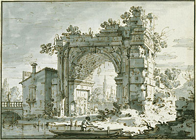 Ein Capriccio mit einem römischen Bogen, c.1742/45 | Canaletto