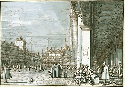 Canaletto | The Piazza Looking North-East from the Procuratie Nuove, c.1745 | Giclée Paper Art Print