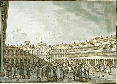 Canaletto | The Piazza Looking West from the Procuratie Nuove, c.1745 | Giclée Paper Art Print