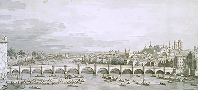 Canaletto | Westminster Bridge, London, c.1747 | Giclée Paper Print