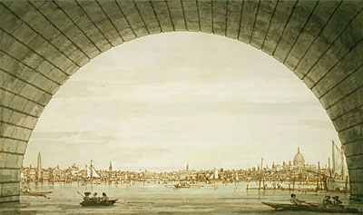 London: The City Seen through an Arch of Westminster Bridge, c.1750 | Canaletto | Giclée Papier-Kunstdruck