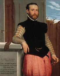 Porträt von Prospero Alessandri, 1560 von Giovanni Battista Moroni | Leinwand Kunstdruck