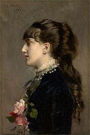 Madame Céline Leclanché, 1881 von Giovanni Boldini | Leinwand Kunstdruck