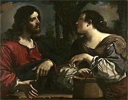 Christ and the Woman of Samaria, c.1619/20 by Guercino | Canvas Print