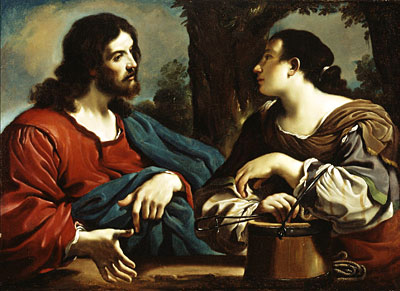 Christ and the Woman of Samaria, c.1620 | Guercino | Giclée Canvas Print