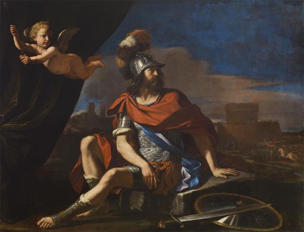 Mars with Cupid, 1649 | Guercino | Giclée Canvas Print