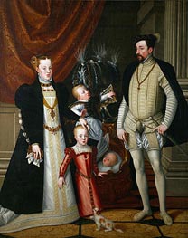 Emperor Maximilian II, His Wife Maria of Spain and His Children Anna, Rudolf and Ernst | Arcimboldo | Gemälde Reproduktion