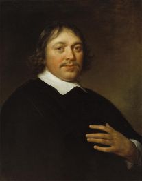 Porträt eines Mannes, 1654 von Govert Flinck | Giclée Leinwand-Kunstdruck