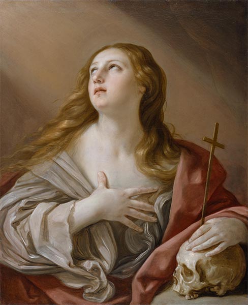 Die büßende Magdalena, 1635 von Guido Reni | Leinwand-Kunstdruck