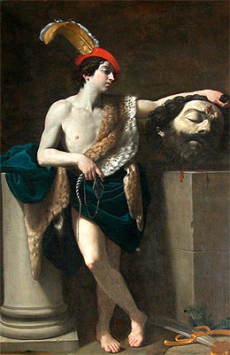 David mit dem Haupt des Goliath, c.1604/06 von Guido Reni | Leinwand-Kunstdruck