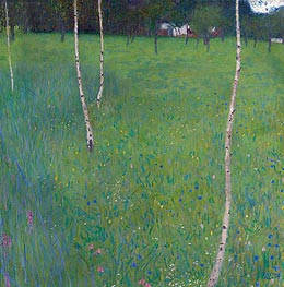 Farmhouse with Birch Trees | Klimt | Painting Reproduction