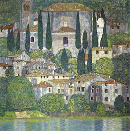 Church in Cassone (Landscape with Cypresses) | Klimt | Painting Reproduction