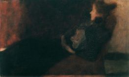 Dame am Kamin, c.1897/98 von Klimt | Leinwand Kunstdruck