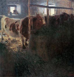 Cows in Stable, 1900 by Klimt | Canvas Print