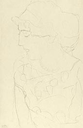 Female Bust in Profile, c.1916 von Klimt | Papier-Kunstdruck