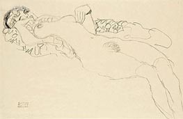 Reclining Female Nude, c.1914/15 von Klimt | Papier-Kunstdruck