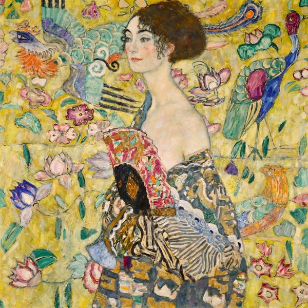 Lady with a Fan, c.1917/18 | Klimt | Giclée Leinwand Kunstdruck