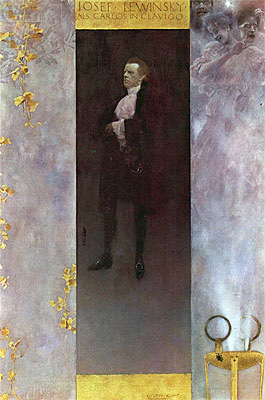 Klimt | Hofburg actor Josef Lewinsky as Carlos, 1895 | Giclée Leinwand Kunstdruck