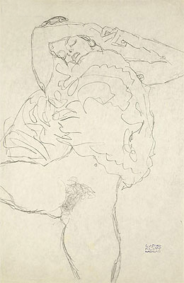 Reclining Semi-Nude with Spread Legs, c.1917/18 | Klimt | Giclée Paper Print