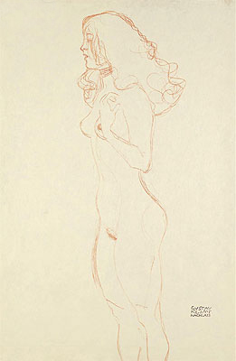 Klimt | Standing Female Nude, c.1907 | Giclée Paper Print