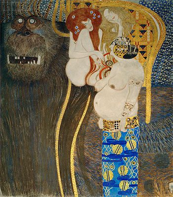 Detail from The Hostile Powers (The Beethoven Frieze), 1902 | Klimt | Giclée Canvas Print