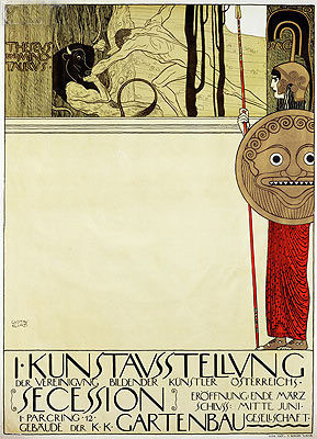Plakat für die 1. Ausstellung der Secession, 1898 | Klimt | Giclée Papier-Kunstdruck