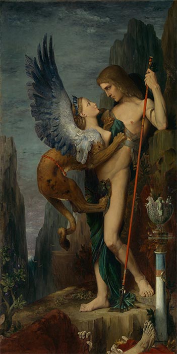 Ödipus und die Sphinx, 1864 | Gustave Moreau | Giclée Leinwand Kunstdruck