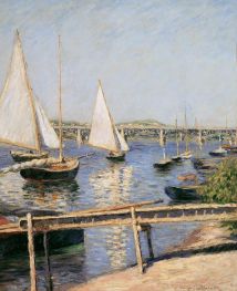 Sailing Boats at Argenteuil, c.1888 by Caillebotte | Canvas Print