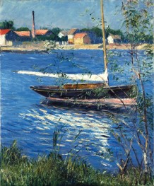 Verankertes Boot auf der Seine bei Argenteuil, c.1884 | Caillebotte