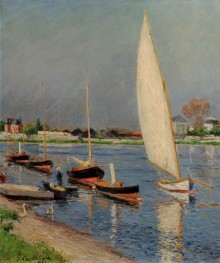 Sailboats on the Seine in Argenteuil, 1886 by Caillebotte | Canvas Print