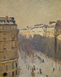 Boulevard Haussmann in the Snow, 1880 by Caillebotte | Canvas Print