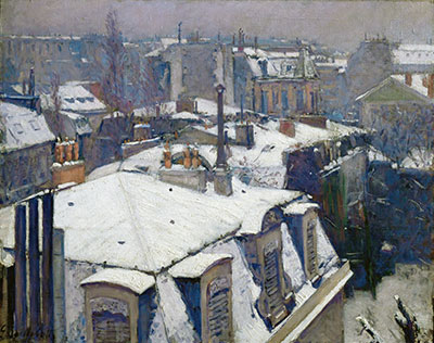 View of Roofs (Snow Effect), 1878 | Caillebotte | Giclée Canvas Print
