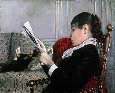 Interior, Woman Reading, 1880 | Caillebotte | Giclée Canvas Print