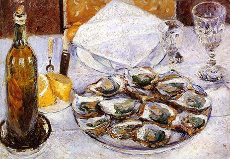 Still Life with Oysters, 1881 | Caillebotte | Giclée Canvas Print