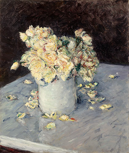 Caillebotte | Gelbe Rosen in einer Vase, 1882 | Giclée Leinwand Kunstdruck