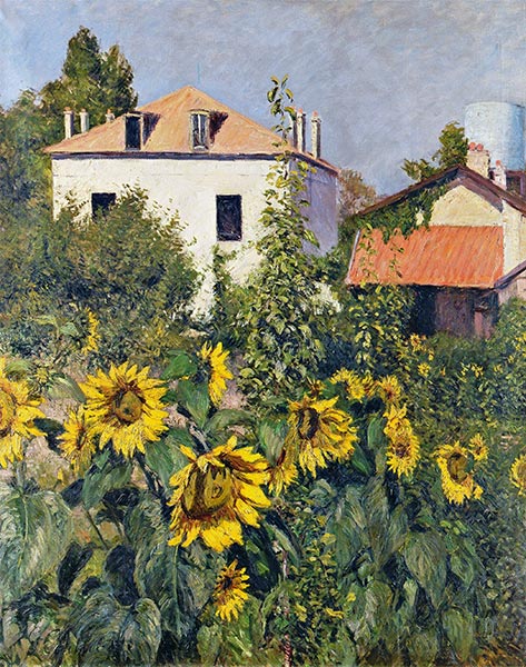Sunflowers, Garden at Petit Gennevilliers, 1885 | Caillebotte | Giclée Canvas Print