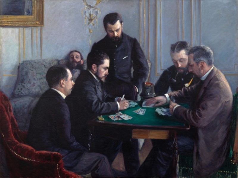 Das Bezique-Spiel, 1880 | Caillebotte | Giclée Leinwand-Kunstdruck