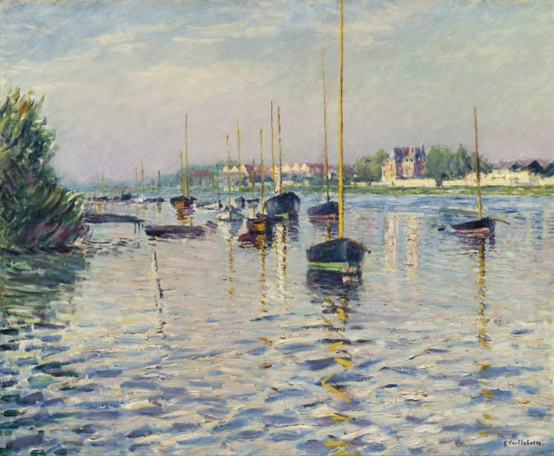 Boote vor Anker auf der Seine bei Argenteuil, 1892 | Caillebotte | Giclée Leinwand-Kunstdruck