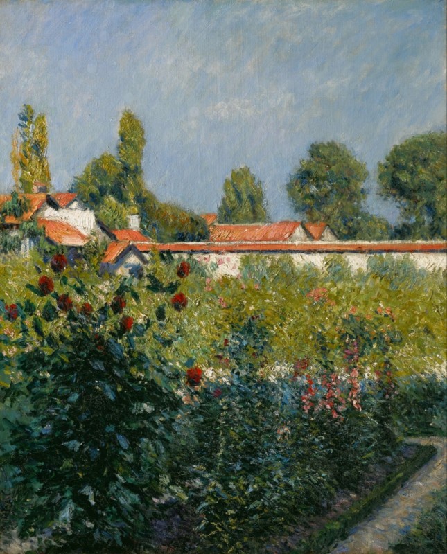 Der Garten von Petit Gennevilliers, die rosa Dächer, 1891 | Caillebotte | Giclée Leinwand-Kunstdruck