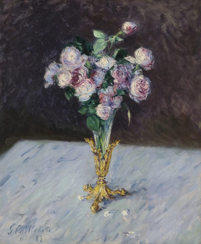 Bouquet of Roses in a Crystal Vase, 1883 | Caillebotte | Giclée Canvas Print