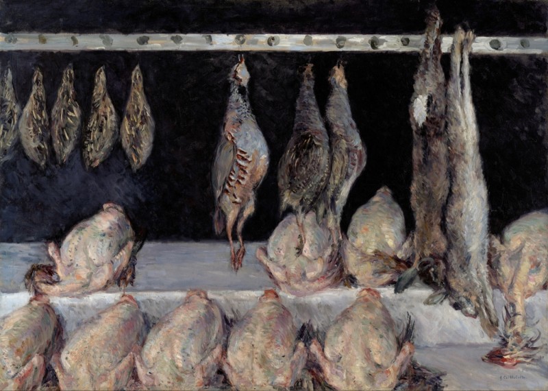 Hühner, Federwild und Hasen, 1882 | Caillebotte | Giclée Leinwand-Kunstdruck