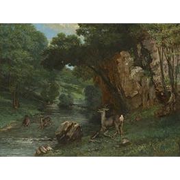 Roe Deer at a Stream - Courbet